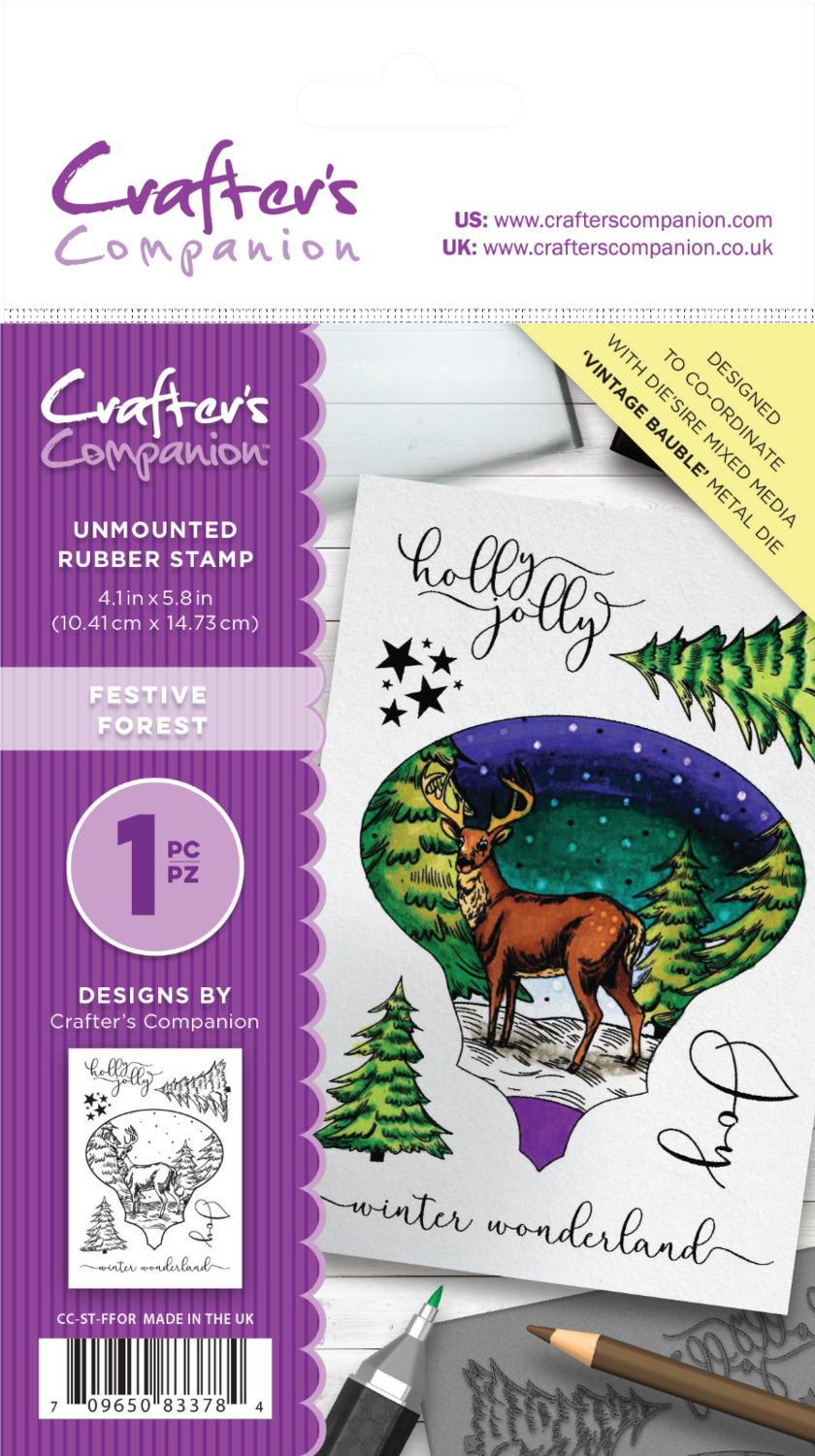 Crafters Companion Rubber Stamp FESTIVE FOREST