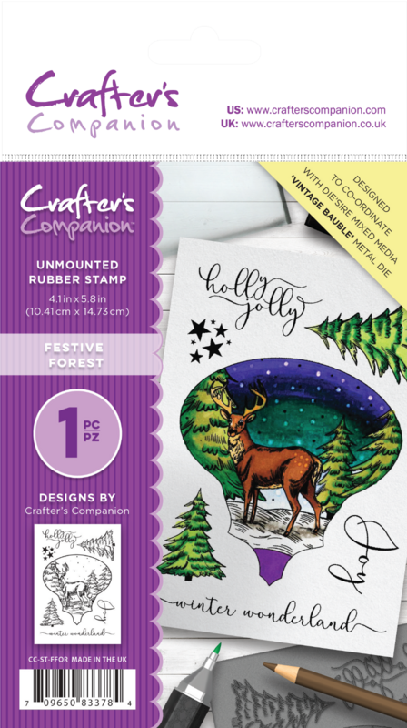 Crafters Companion Rubber Stamp FESTIVE FOREST