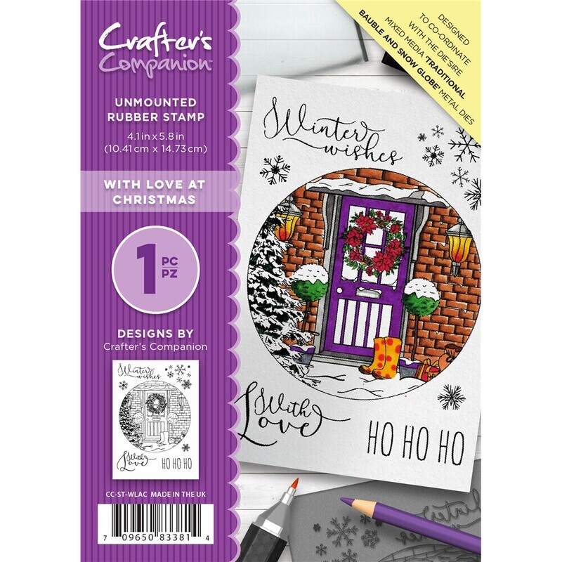 Crafters Companion Rubber Stamp WITH LOVE AT CHRISTMAS