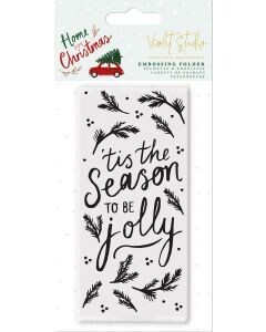 Violet Studio Home For Christmas Embossing Folder SENTIMENT