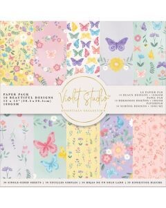 Violet Studio 12 x 12 Paper Pad BUTTERFLIES &amp; FLOWERS