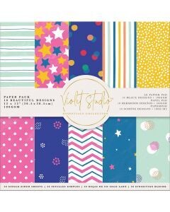 Violet Studios 12 x 12 Paper Pad SPOTS &amp; STRIPES