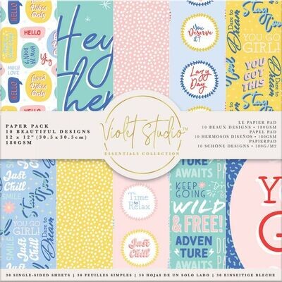 Violet Studios 12 x 12 Paper Pad POSITIVITY