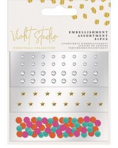Violet Studios Mini Embellishments GEMS &amp; POM POMS