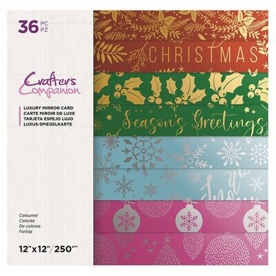 Crafters Companion 12x12 Luxury Mirror Card COLOURED CHRISTMAS