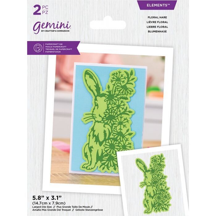Crafters Companion Gemini Die FLORAL HARE