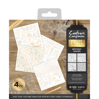 Crafters Companion Foil Transfers BIRTHDAY WISHES
