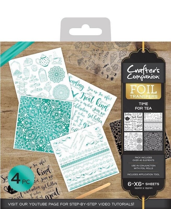 Crafters Companion Foil Transfers TIME FOR TEA