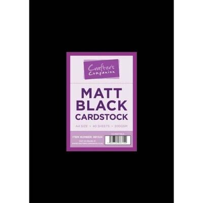 Crafters Companion A4 Cardstock BLACK x40