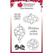 Woodware Acrylic Stamp Set Bubble MINI BAUBLES