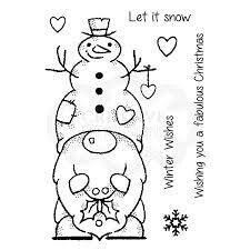 Woodware Acrylic Stamp Set SNOW GNOME