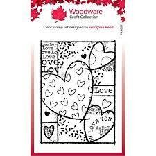Woodware Acrylic Stamp Set HEART COLLAGE
