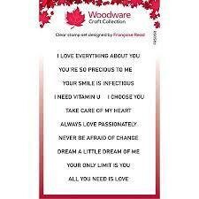 Woodware Acrylic Stamp Set LOVE STRIPS