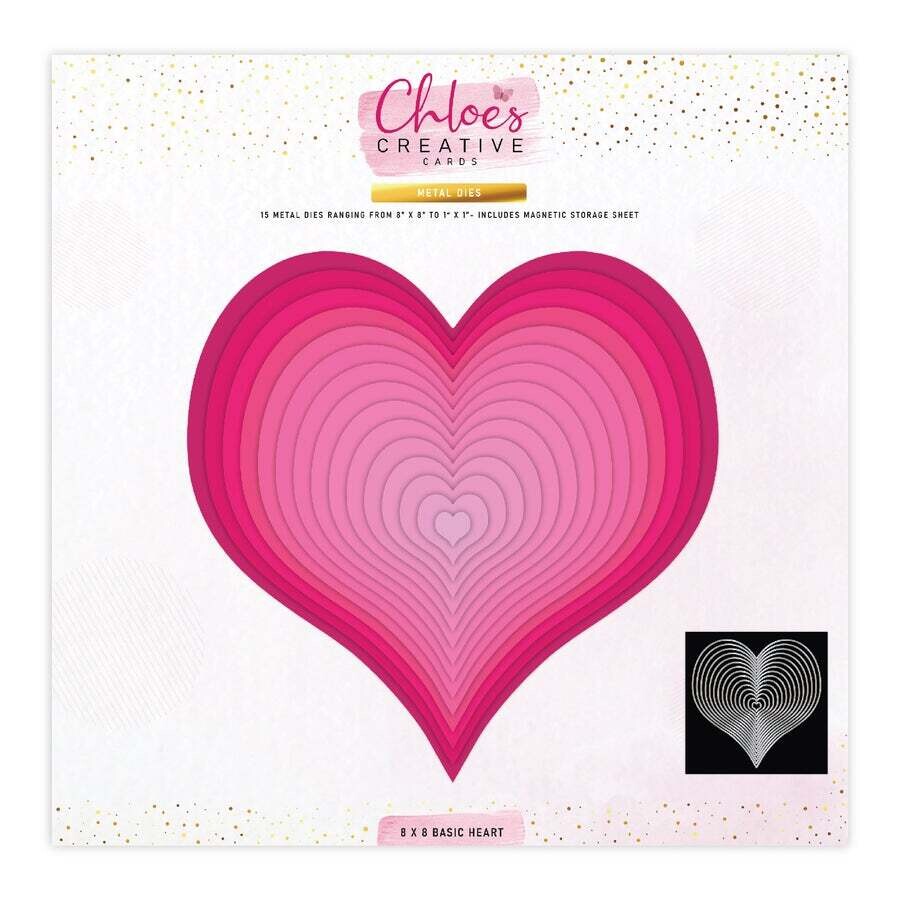 Chloe&#39;s Metal Die Set 8&quot; x 8&quot; BASIC HEART