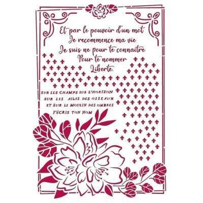 Stamperia Stencil A4 Romantic Journal FLOWER WITH FRAME