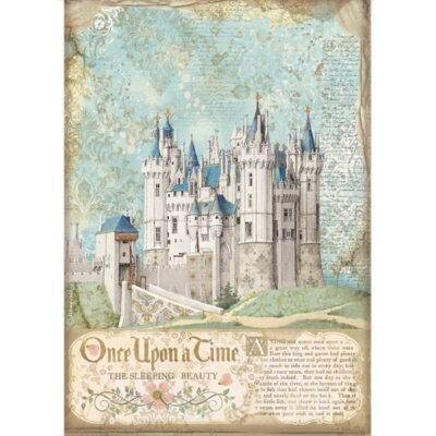Stamperia A4 Rice Paper Sleeping Beauty CASTLE