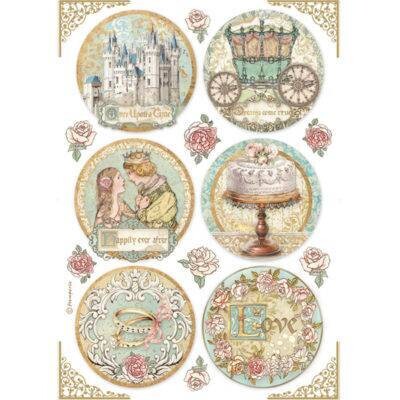 Stamperia A4 Rice Paper Sleeping Beauty ROUNDS