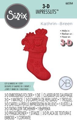 Sizzix 3-D Impresslits 665764 CHRISTMAS STOCKING