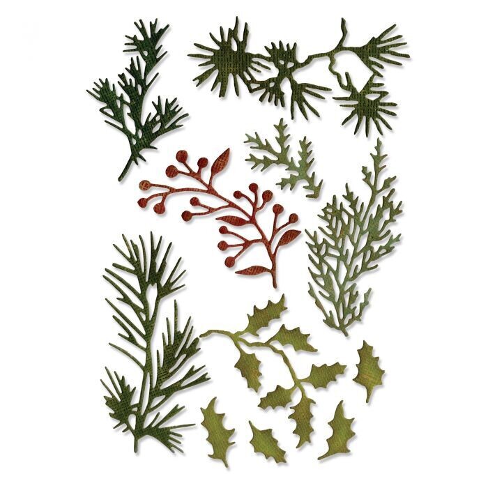 Sizzix Thinlit Dies - Tim Holtz MINI HOLIDAY GREENS 661597