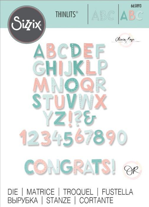 Sizzix Thinlits 665893 MARKED ALPHABET