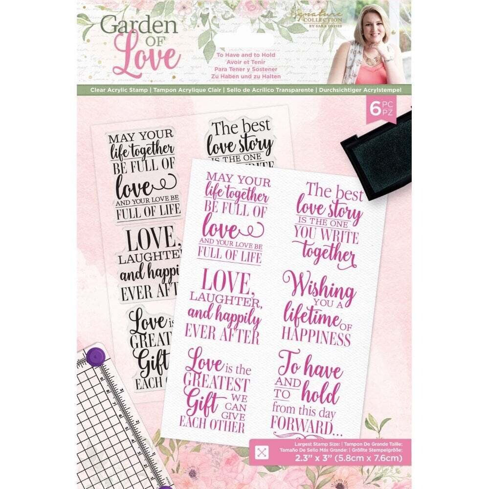 Sara Signature Garden Of Love A5 Stamp Set TO HAVE &amp; TO HOLD