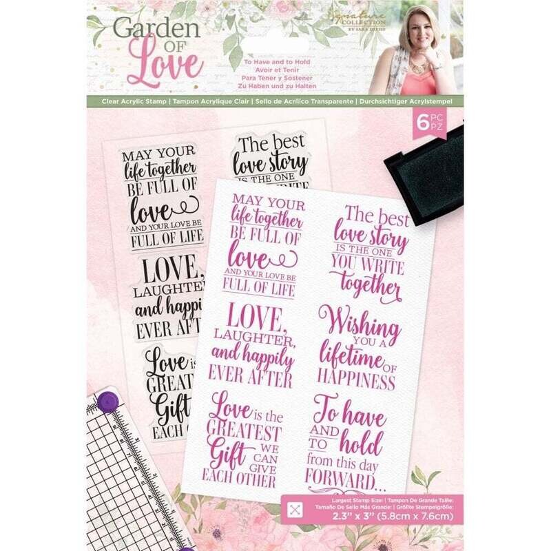Sara Signature Garden Of Love A5 Stamp Set TO HAVE &amp; TO HOLD
