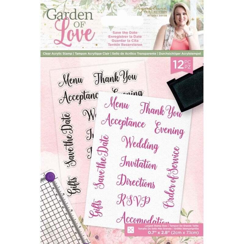 Sara Signature Garden Of Love Stamp Set SAVE THE DATE