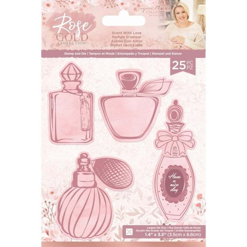 Sara Signature Rose Gold Stamp &amp; Die Set SCENT WITH LOVE