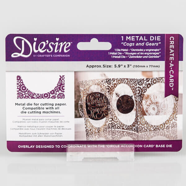 DieSire Create A Card Overlay Die COGS &amp; GEARS *REDUCED TO CLEAR*