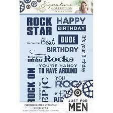 Signature By Sara Just For Men Stamp Set ROCK STAR **HALF PRICE**
