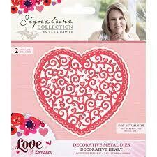 Signature By Sara Love &amp; Romance Die Set DECORATIVE HEART **HALF PRICE**
