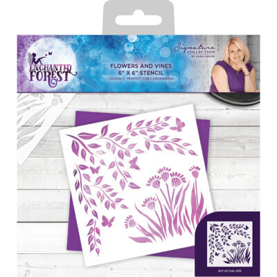 Signature By Sara Enchanted Forest Stencil 6x6 FLOWERS &amp; VINES