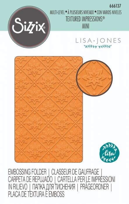 Sizzix Multi-Level Textured Impressions Embossing Folder - Mini Mosaic by Lisa Jones 66137
