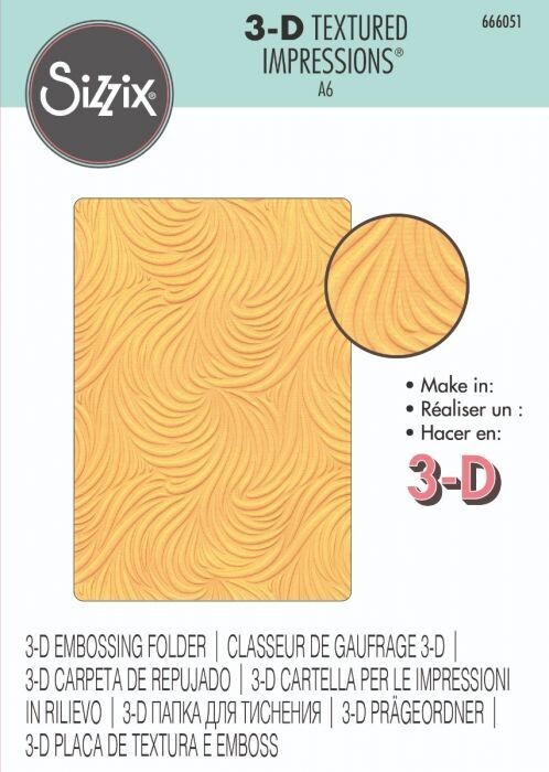 Sizzix 3-D A6 Textured Impressions 665599 FLOWING WAVES