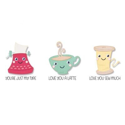 Sizzix Thinlits Die Set 4PK w/3PK Stamps - Crazy Characters #1  by Pete Hughes 666101