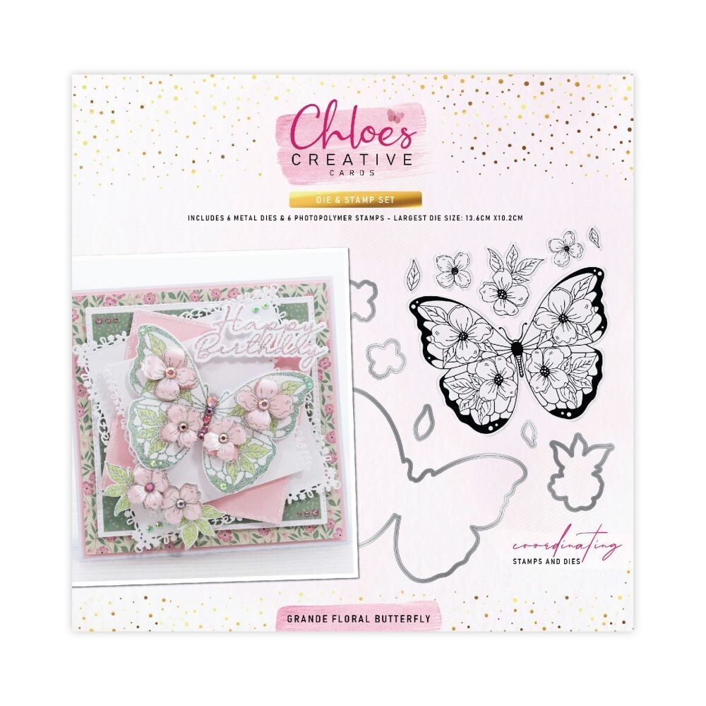 Chloe&#39;s Die &amp; Stamp GRAND FLORAL BUTTERFLY