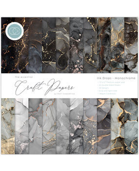 Craft Consortium 12&quot; x 12&quot; Premium Paper Pad INK DROPS - MONOCHROME