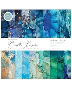 Craft Consortium 12&quot; x 12&quot; Premium Paper Pad INK DROPS - OCEAN