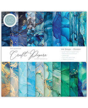 Craft Consortium 6&quot; x 6&quot; Premium Paper Pad Ink Drops OCEAN