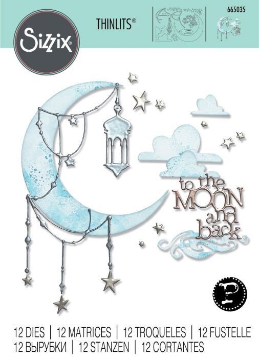 Sizzix Thinlits Metal Die Set 665035 MOON &amp; BACK