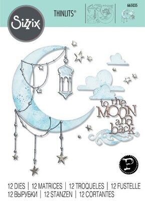 Sizzix Thinlits Metal Die Set 665035 MOON &amp; BACK