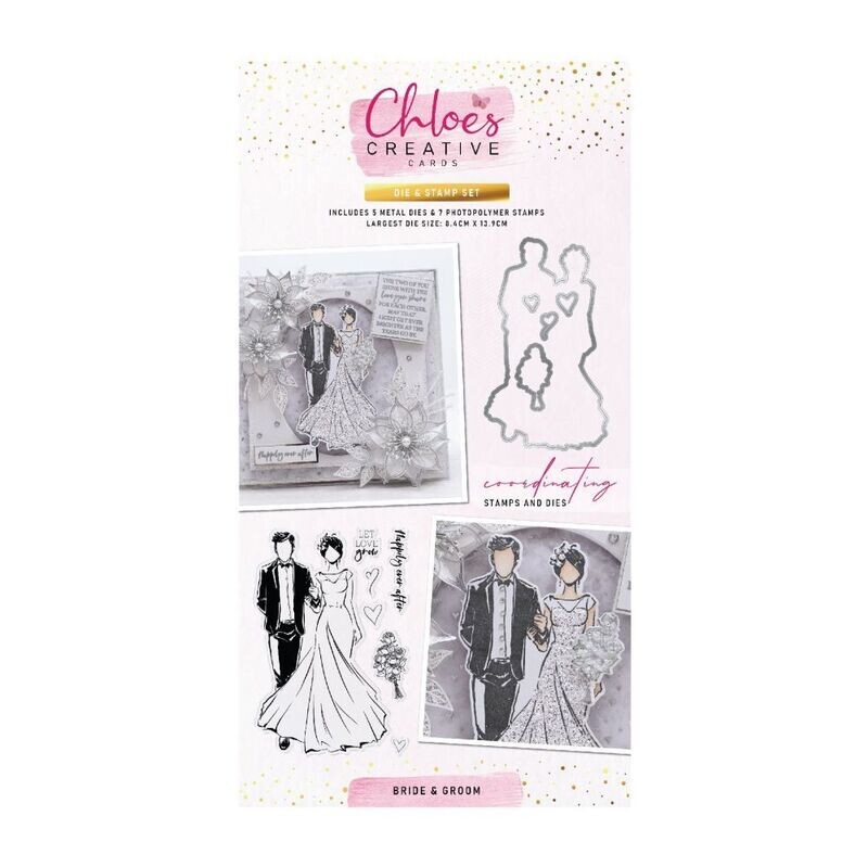 Chloe&#39;s Creative Die &amp; Stamp Set BRIDE &amp; GROOM