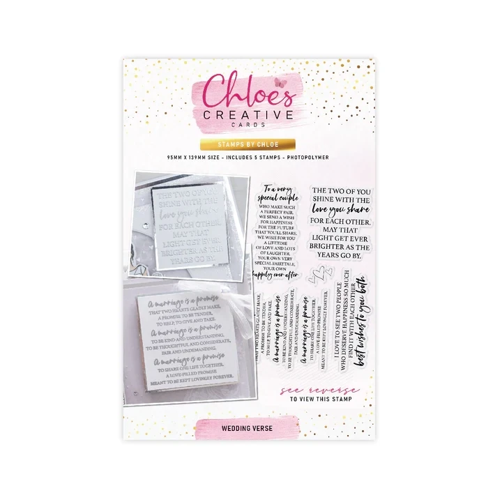 Chloe&#39;s Creative Acrylic Stamps WEDDING VERSE