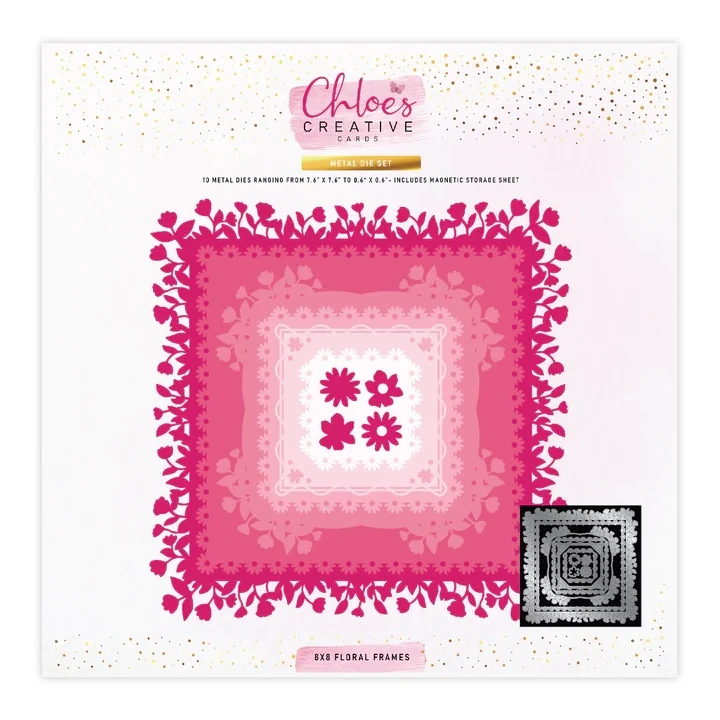 Chloe&#39;s Creative Metal Die Set 8x8 FLORAL FRAMES