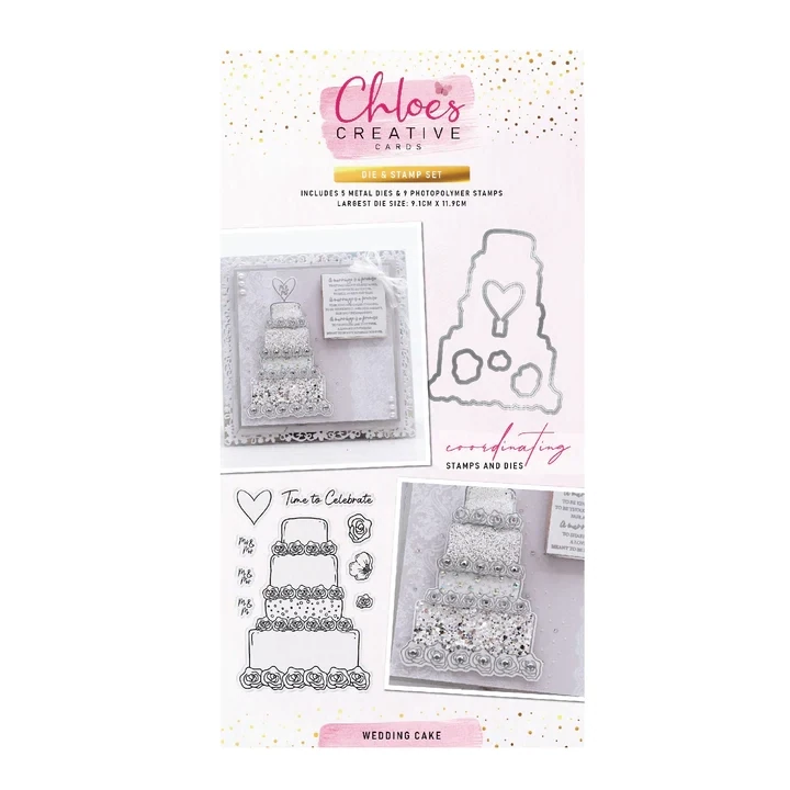 Chloe&#39;s Creative Die &amp; Stamp Set WEDDING CAKE