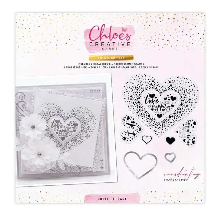 Chloe&#39;s Creative Stamp &amp; Die Set CONFETTI HEART