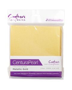 Centura Pearl 6&quot; x 6&quot; Card &amp; Envelope Pack (x8) METALLIC GOLD