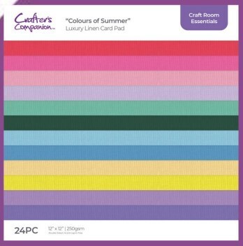 Crafters Companion 12x12 Quality Linen Paper Pad COLOURS OF SUMMER