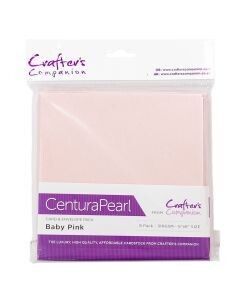 Centura Pearl 6&quot; x 6&quot; Card &amp; Envelope Pack (x8) BABY PINK
