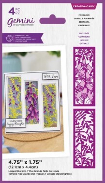 Crafter&#39;s Companion - Gemini Create A Card dies - Floral Panels - FOXGLOVE